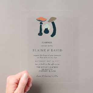 Invitations En Acrylique Rustique Elegant Bois Wild Champhrooms Mariage