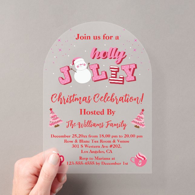 Invitations En Acrylique sainte jolly rose (In situ (ordinateur de poche))