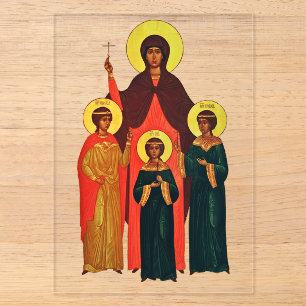 Invitations En Acrylique Sainte Sophie et ses filles les vertus éternelles