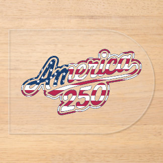 Invitations En Acrylique Script Drapeau Semiquincentenaire America 250