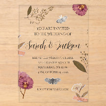 Shabby Chic Mariage Pressé Fleurs Mariage Invitati