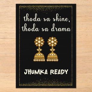 Invitations En Acrylique signe de mariage jhumka desi