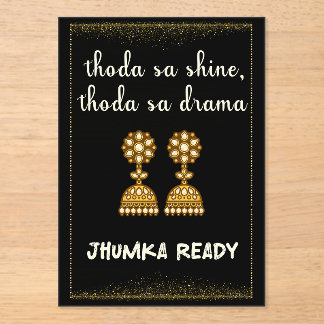Invitations En Acrylique signe de mariage jhumka desi