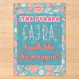 Invitations En Acrylique Signe de nourriture de mariage indien pakistanais