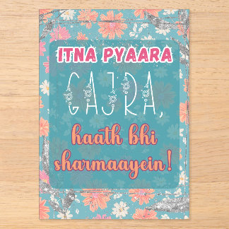 Invitations En Acrylique Signe de nourriture de mariage indien pakistanais