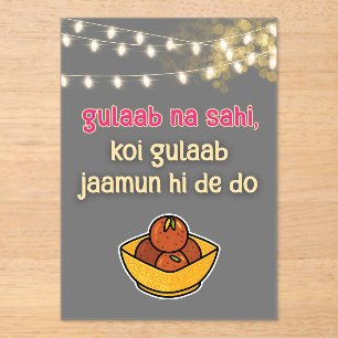 Invitations En Acrylique Signe de nourriture de mariage indien pakistanais