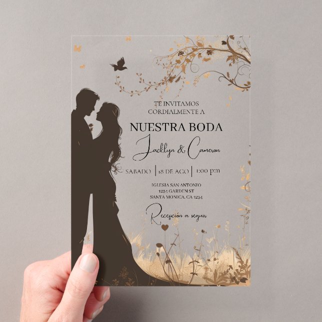 Invitations En Acrylique Silueta de novio y novia (In situ (ordinateur de poche))