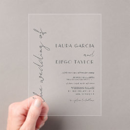 Invitations En Acrylique Simple Calligraphy Wedding