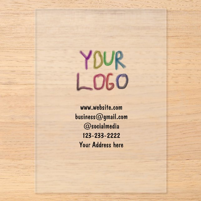 Invitations En Acrylique simple et minimal ajouter votre logo/design ici te (Recto)