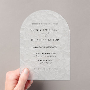 Invitations En Acrylique Simple Mariage Rustique Blanc