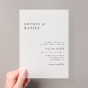 Invitations En Acrylique Simple Minimal Classique Budget Mariage givré