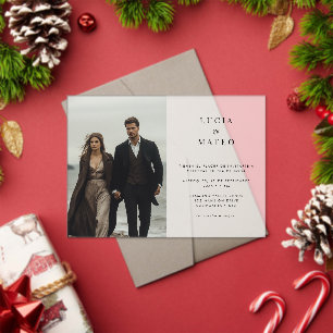 Invitations En Acrylique Simple moderne Frosted Espagnol Mariage photo