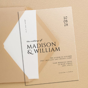 Invitations En Acrylique Simple Moderne Mariage Chic