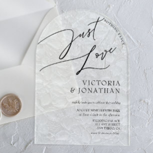 Invitations En Acrylique Simple Rien de fantaisie Juste Amour Mariage