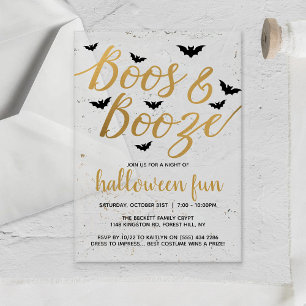 Invitations En Acrylique Soirée Halloween Boos & Booze
