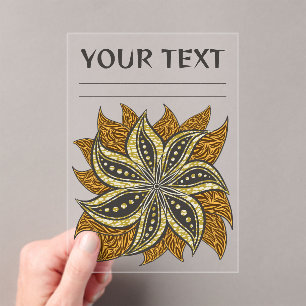 Invitations En Acrylique Style Batik Floral Abstrait africain