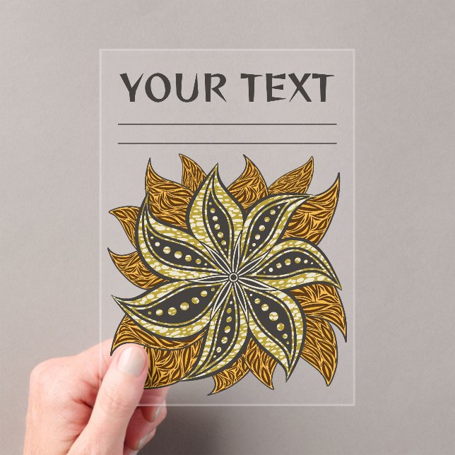 Invitations En Acrylique Style Batik Floral Abstrait africain (In situ (ordinateur de poche))