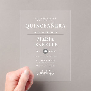 Invitations En Acrylique Superposition de photo de fête d'anniversaire mode