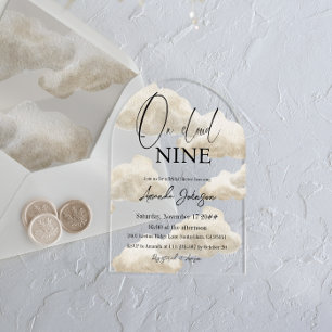 Invitations En Acrylique Sur Cloud Neuf Aquarelle Fête des mariées beige