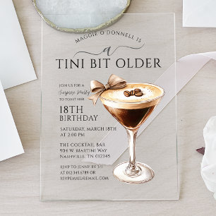 Invitations En Acrylique SURPRISE PARTY A Tini Bit Ancien Martini 18e