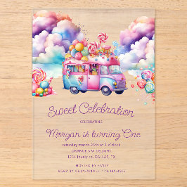 Invitations En Acrylique Sweet Candy Lane Budget d'anniversaire de l'enfant
