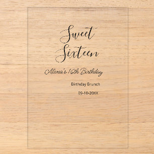 Invitations En Acrylique Sweet sixteen anniversaire brunch 16e anniversaire
