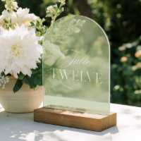 Table de mariage en acrylique vert numéro douze