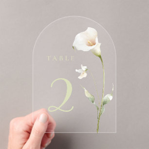 Invitations En Acrylique Table lys calla 2
