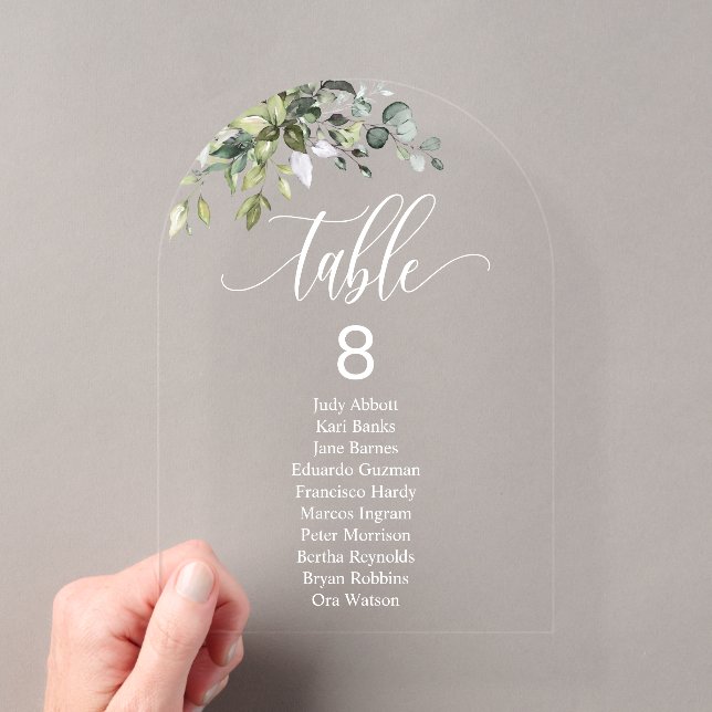 Invitations En Acrylique Tableau des arches Mariages Feuilles d'Eucalyptus (In situ (ordinateur de poche))