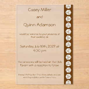 Invitations En Acrylique Tabletop Chic en Acrylique Chocolat Mariage