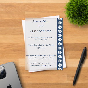 Invitations En Acrylique Tabletop Chic en Bleu Nuit Mariage Acrylique