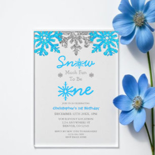 Invitations En Acrylique Tant de plaisir d'être né un 1er anniversaire d'hi