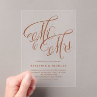 Terracotta M. et Mme Rustic Calligraphy Mariage