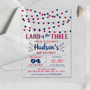 Invitations En Acrylique Terre Des Trois ! 4 juillet 3ème anniversaire