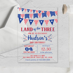 Invitations En Acrylique Terre Des Trois ! 4 juillet 3ème anniversaire