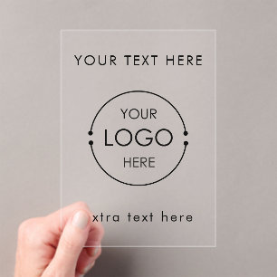 Invitations En Acrylique Texte de logo d'entreprise Moderne Minimaliste Mar