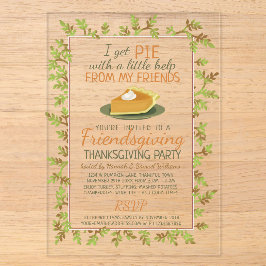 Invitations En Acrylique Thanksgiving Friendsgiving Party Citrouille Pie Fu