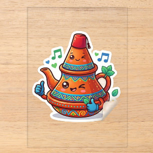 Invitations En Acrylique Théière marocaine Kawaii - Bâton Berred mignon