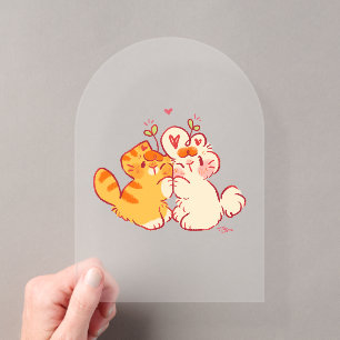 Invitations En Acrylique Tobi & Tansy Câlin - Joli Chat & Lapin
