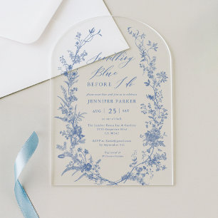 Invitations En Acrylique Toile Quelque chose de bleu Fête des mariées Arche