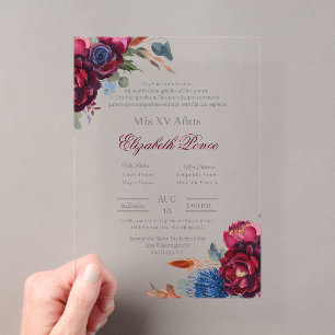 Invitations En Acrylique Ton bijou Quinceañera