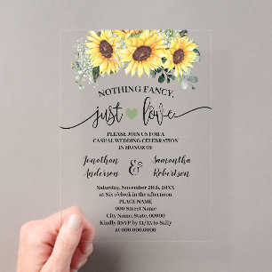 Invitations En Acrylique Tournesols Rien De Fantastique Juste Aimer Elopeme