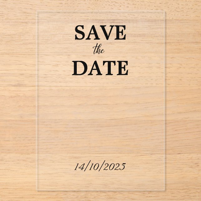 Invitations En Acrylique Transparente (Recto)