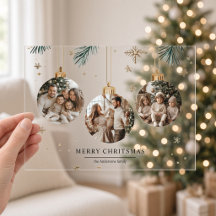 Trois boules de Noël à photo transparentes