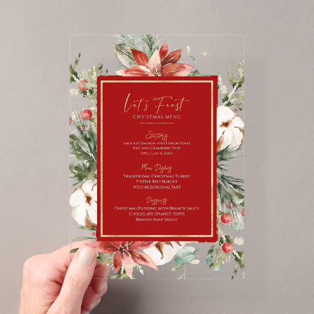 Invitations En Acrylique Tropical Christmas Flower Frame (In situ (ordinateur de poche))