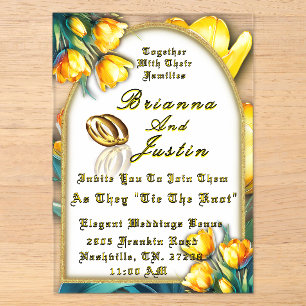 Invitations En Acrylique Tulipes Jaunes Soleil de Mariage