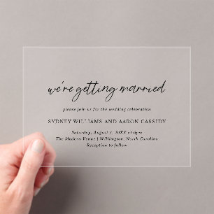 Invitations En Acrylique Typographie contemporaine Minimaliste Mariage mode