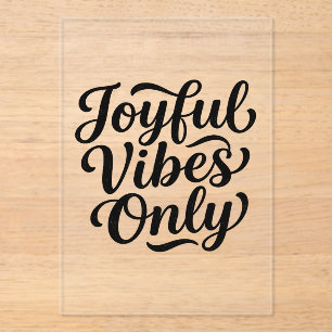 Invitations En Acrylique Typographie Joyeuses Vibrations