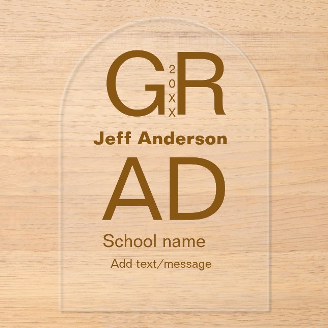 Invitations En Acrylique Typographie moderne graduation simple minimum c (Recto)