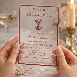 Invitations En Acrylique Un petit peu plus près de je le fais Red Martini B